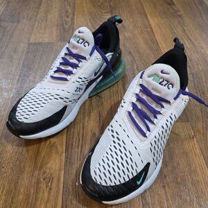 Nike Air Max 270 Sneakers White Black Teal Purple Women’s 8.5 EU 40 No Box